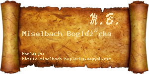 Miselbach Boglárka névjegykártya
